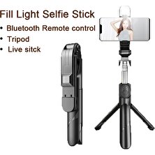 Ganbao Beyaz Bluetooth Selfie Sopa Taşınabilir Tripod Canlı Yayın Uzatılabilir Monopod Dolgu Işığı Deklanşör Uzaktan Ios Android Telefon Için (Yurt Dışından)