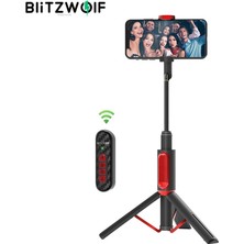 Ganbao Siyah Blitzwolf BS10 Pro Selfie Çubuğu, Kablosuz Uzaktan Kumandalı ve Tripod Standlı Uzatılabilir Selfie Çubuğu Tripod, iPhone Samsung Desteği (Yurt Dışından)