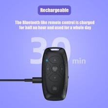 Ganbao Siyah Kablosuz Bluetooth Selfie Kamera Deklanşör Akıllı Telefonlar Için Uzaktan Kumanda Şarj Edilebilir Telefon Kamera Düğmesi Denetleyicisi iPhone Için (Yurt Dışından)