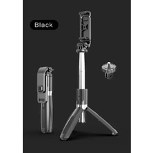 Ganbao Siyah Kablosuz Bluetooth Özçekim Çubuğu Tripod Katlanabilir Çok Fonksiyonlu Özçekim Çubuğu iPhone Samsung Eylem Kamera Için Uzaktan Kumanda ile (Yurt Dışından)