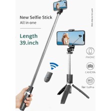 Ganbao Siyah Kablosuz Bluetooth Özçekim Çubuğu Tripod Katlanabilir Çok Fonksiyonlu Özçekim Çubuğu iPhone Samsung Eylem Kamera Için Uzaktan Kumanda ile (Yurt Dışından)