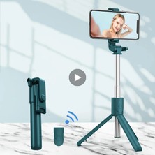 Ganbao Sty A LED Siyah Tripod Selfie Çubuğu LED Lamba ile Cep Telefonu Için Halka Işık Standı Tutucu Akıllı Telefon Bluetooth Monopod Kablosuz Teleskopik (Yurt Dışından)