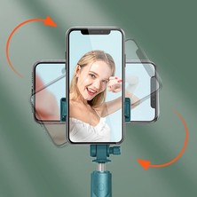 Ganbao Sty A LED Siyah Tripod Selfie Çubuğu LED Lamba ile Cep Telefonu Için Halka Işık Standı Tutucu Akıllı Telefon Bluetooth Monopod Kablosuz Teleskopik (Yurt Dışından)