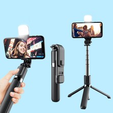 Ganbao Siyah Orijinal L02S LED Çubuk Draadloze Bluetooth Opvouwbare Mini Selfie Stok Statief Monopods Entegre Çok Fonksiyonlu Braket (Yurt Dışından)