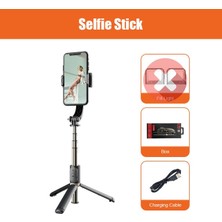 Ganbao Q08 Siyah Yeni Katlanabilir Bluetooth Kablosuz Selfie Çubuk Tripod Bluetooth Deklanşör Dolgu Işığı Tek Eksenli Sabitleyici Monopod Sıcak Satış (Yurt Dışından)