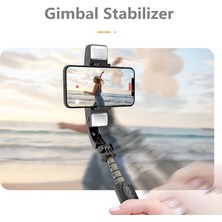 Ganbao Q08 Siyah Yeni Katlanabilir Bluetooth Kablosuz Selfie Çubuk Tripod Bluetooth Deklanşör Dolgu Işığı Tek Eksenli Sabitleyici Monopod Sıcak Satış (Yurt Dışından)