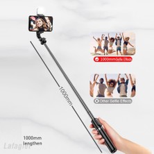 Ganbao CZZJ02 Siyah 2022 Yenı Bluetooth Kablosuz Selfie Çubuğu Mini Tripod Uzatılabilir Monopod Dolgu Işığı ile Ios Android Telefon Için Uzaktan Deklanşör (Yurt Dışından)