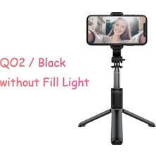 Ganbao Q02 Siyah Kablosuz Bluetooth Selfie Çubuğu Katlanabilir Tripod Ios Android Için Dolgu Işığı Deklanşör Uzaktan Kumanda 360 ° Dönen Tutucu (Yurt Dışından)