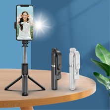 Ganbao CZZJ02 Yeşil Kablosuz Bluetooth Selfie Sopa Tripod El Gimbal Sabitleyici Cep Telefonu Gimbal Sabitleyici Dolgu Işığı Genişletilmiş Bölüm Için (Yurt Dışından)