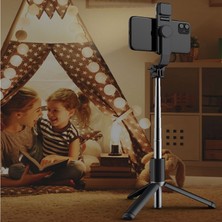 Ganbao Q02S Beyaz Mini Katlanabilir Kablosuz Bluetooth Uyumlu Selfie Çubuğu Tripod Telefon Tutucu Telefon Tripod Deklanşör Ios Android Için Uzaktan Kumanda (Yurt Dışından)