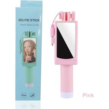 Ganbao Pembe Evrensel Mini Selfie Çubuğu Düğmeli Kablolu Silikon Saplı Monopod iPhone 6/6s Android Samsung Huawei Xiaomi Çubukları (Yurt Dışından)