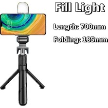 Ganbao Dolgu Işığı ile 2023 LED Kontrol Işığını Kaldır Uzatılabilir Katlanabilir Monopod Tripod LED Işıklı Bluetooth Deklanşör Uzaktan Telefon Selfie Çubuğu Için (Yurt Dışından)