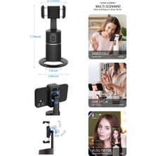Ganbao Beyaz Otomatik Telefon Takip 360 ° LED Ekranı, LED Ekranı Fotoğraf Selfie'si Vlog Orijinal (Yurt Dışından)