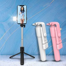 Ganbao PA6069GR1 Bluetooth Uyumlu Kablosuz Selfie Çubuğu Mini Uzatılabilir Monopod Tripod Uzaktan Deklanşörlü Dolgu Işığı Android Telefon Için (Yurt Dışından)