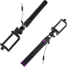 Ganbao Siyah El 3.5mm Selfie Taşınabilir Uzatılabilir Telefon Monopod Galaxy S9/s9 Artı/not 9/not 8 Için Android Ios Için (Yurt Dışından)