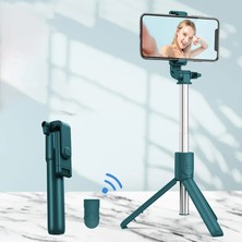 Ganbao Yeşil Kablosuz Bluetooth Uyumlu Selfie Çubukları Katlanabilir Mini Tripod Deklanşör Uzaktan Kumanda Xiaomi Huawei iphone Ios Android Için (Yurt Dışından)