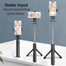 Ganbao 70 cm Siyah Uzatılabilir Kablosuz Selfie Sopa Tripod Mini Tripod Ios Android Telefon Desteği Uzaktan Kumanda Bluetooth Uyumlu (Yurt Dışından)