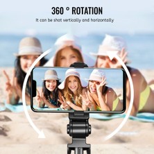 Ganbao Siyah Cep Telefonu 360 Derece Dönebilen Kablosuz Monopod Taşınabilir Selfie Sopa Katlanabilir Ayarlanabilir Akıllı Telefon Mini Tripod (Yurt Dışından)