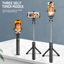 Ganbao Siyah Cep Telefonu 360 Derece Dönebilen Kablosuz Monopod Taşınabilir Selfie Sopa Katlanabilir Ayarlanabilir Akıllı Telefon Mini Tripod (Yurt Dışından)