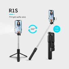 Ganbao Yeşil Cep Telefonu Selfie Çubuğu Tripod Bluetooth Uzaktan Kablosuz Selfi Çubuk Telefon Tutucu iPhone Huawei Için Güzellik Dolgu Işığı ile Standı (Yurt Dışından)