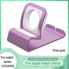 Ganbao Gül Altın Alüminyum Silikon Braketi Şarj Dock Istasyonu Apple Watch Standı Serisi Için Şarj Tutucu Se/6/5/4/3/2/1charging Cradle Standı (Yurt Dışından)