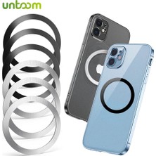 Ganbao 1 Adet-Gümüş Untoom Manyetik Plaka Yüzük Magsafe Için Evrensel Metal Etiket Kablosuz Şarj Kağıdı Araç Telefonu Tutucu Plaka iPhone 13 12 11 (Yurt Dışından)