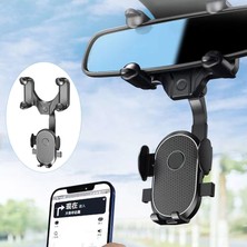 Ganbao Tip 2 Dikiz Aynası Telefon Tutucu Araç Montajlı Telefon ve Gps Tutucu Evrensel Dönen Ayarlanabilir Teleskopik Araç Telefonu Tutucu (Yurt Dışından)