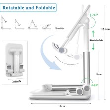 Ganbao Beyaz 2022 Yeni Masaüstü Tablet Tutucu Masa Hücresi Katlanabilir Uzatın Destek Masası Cep Telefonu Tutucu iPhone iPad Ayarlanabilir Standı (Yurt Dışından)