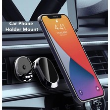 Ganbao Siyah Metal Manyetik Araç Cep Telefonu Tutucu Katlanır Mıknatıslı Cep Telefonu Standı Araba Gps Desteği iPhone Xiaomi Için 360° Dönebilen Montaj (Yurt Dışından)