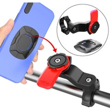 Ganbao Siyah Evrensel Bisiklet Motosiklet Telefon Tutucu 360° Dönebilen Dağ Bisikleti Gidon Telefon Desteği Mtb Scooter Bisiklet Aksesuarları (Yurt Dışından)