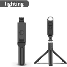 Ganbao Siyah Işıklı Cep Telefonu Kablosuz Selfie Çubuğu Siyah Mikro Tripod Bluetooth Uyumlu Kontrol Evrensel Evrensel Selfie Telefon Tutucu Standı (Yurt Dışından)