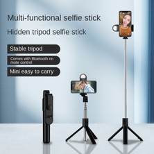 Ganbao Siyah Işıklı Cep Telefonu Kablosuz Selfie Çubuğu Siyah Mikro Tripod Bluetooth Uyumlu Kontrol Evrensel Evrensel Selfie Telefon Tutucu Standı (Yurt Dışından)