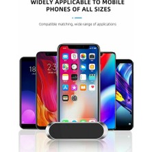 Ganbao Gümüş Manyetik Araç Telefonu Tutucu Metal Mini Şerit Şekli Mıknatıs Standı iPhone 12 Pro 11 Araba Dashboard Telefon Montaj Gps Duvar Için Standı (Yurt Dışından)