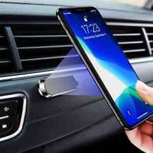 Ganbao Gümüş Manyetik Araç Telefonu Tutucu Metal Mini Şerit Şekli Mıknatıs Standı iPhone 12 Pro 11 Araba Dashboard Telefon Montaj Gps Duvar Için Standı (Yurt Dışından)