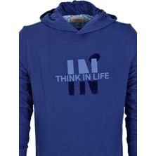 Raymons Erkek Kapüşonlu Baskılı Basic Sweatshirt R2222 BGL-ST03194