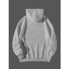 Natch Wear Gri Ön Crew Neck Baskılı Oversize Sweatshirt