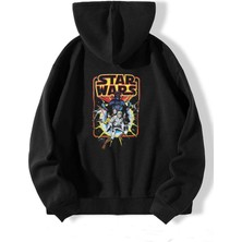 Natch Wear Siyah Arka Star Wars Baskılı Oversize Sweatshirt