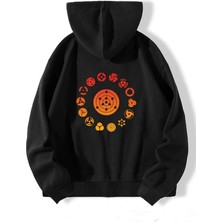 Natch Wear Siyah Arka Sharingan Baskılı Oversize Sweatshirt