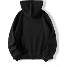 Natch Wear Siyah Ön Boksör Kedi Baskılı Oversize Sweatshirt