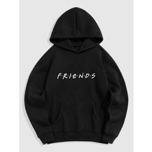 Natch Wear Siyah Ön Friends Baskılı Oversize Sweatshirt