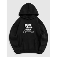 Natch Wear Siyah Ön Grand Theft Auto San Andreas Baskılı Oversize Sweatshirt