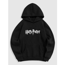 Natch Wear Siyah Ön Harry Potter Baskılı Oversize Sweatshirt