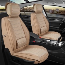 Ack seat Cordoba Uyumlu Lüks Deri Oto Koltuk Kılıfı Ön/arka 5li Set Anka Seri (Bej)