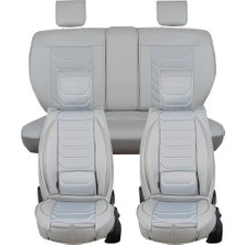 Ack Nissan Navara Uyumlu Lüks Deri Oto Koltuk Kılıfı Ön/arka 5li Set Anka Seri Gri
