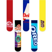 Limmon Store 5'li Enerji Renkli Çorap Set