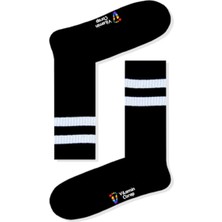 Limmon Store Long Çizgili Siyah Atletik Çorap