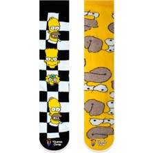 Limmon Store 2'li Homer Simpson Renkli Çorap Set
