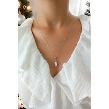 xtaki - - Gerçek Incili Istiridye Kolye, Dekolte Kolye, Gümüş Inci Kolye Set, Charmlı Sallantılı Kolye , Y kolye