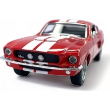 Peda Toy 1967 Ford Shelby GT-500 Model Araba 1,36 Ölçek Lisanslı Çek Bırak Araba Kapı Aç Kapa Kırmızı