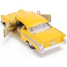 Peda Toy Metal Model Chevrolet Lisanslı Die-Cast Araç 1,36 Çek Bırak Kapı Aç Kapa 1957 Chevrolet Bel Air